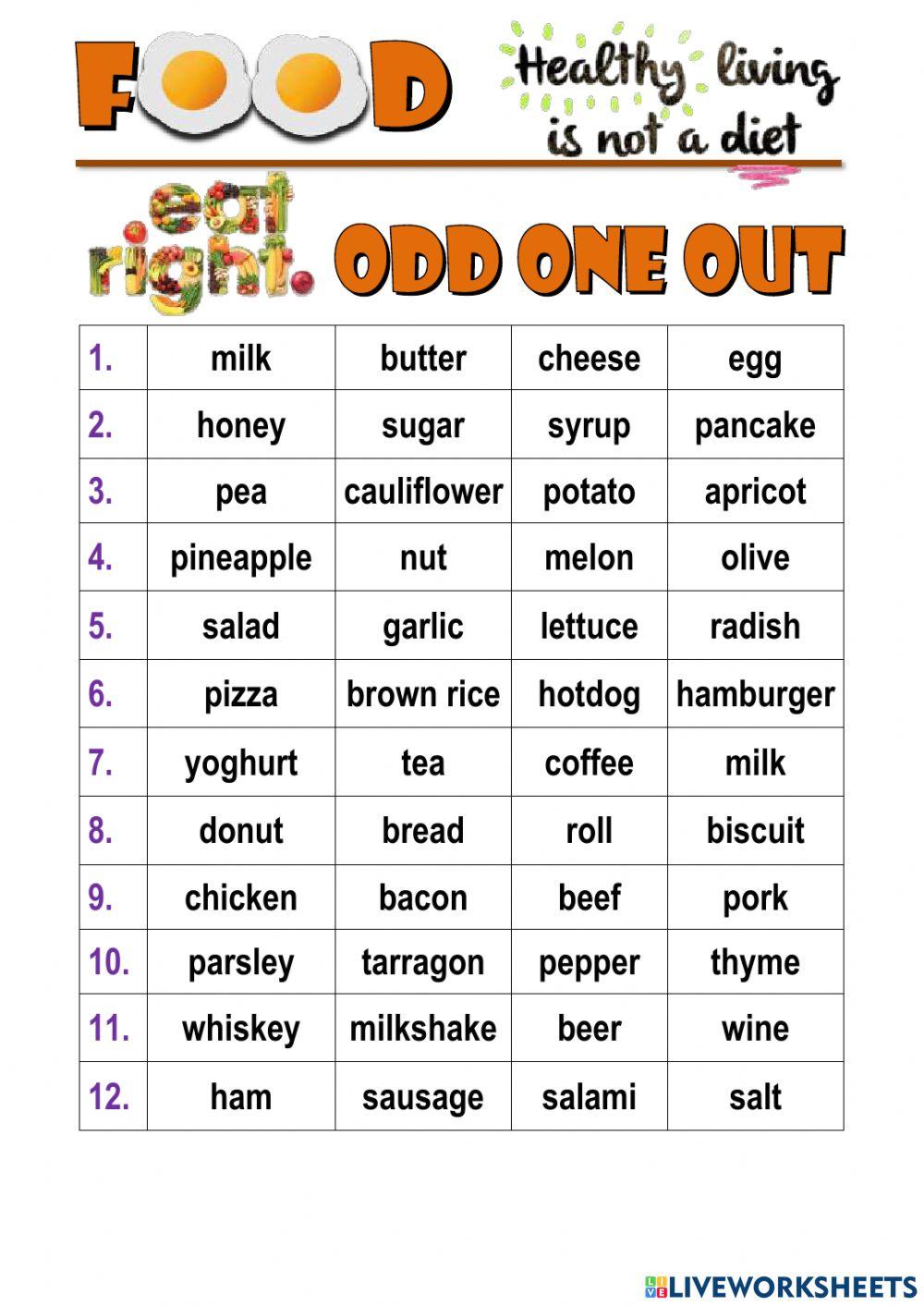 Food - Odd One Out