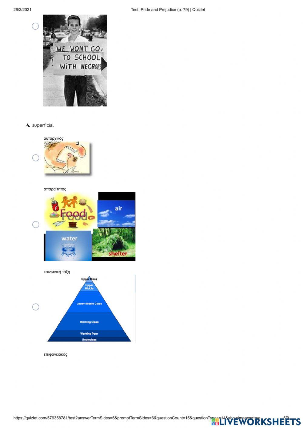 Pride and Prejudice, p. 79 Vocabulary Quiz (Quizlet)