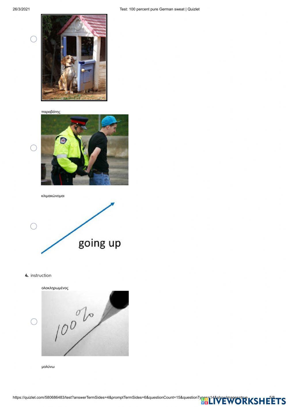 100 Percent Pure German Sweat (p. 126) Vocabulary Quiz with Quizlet