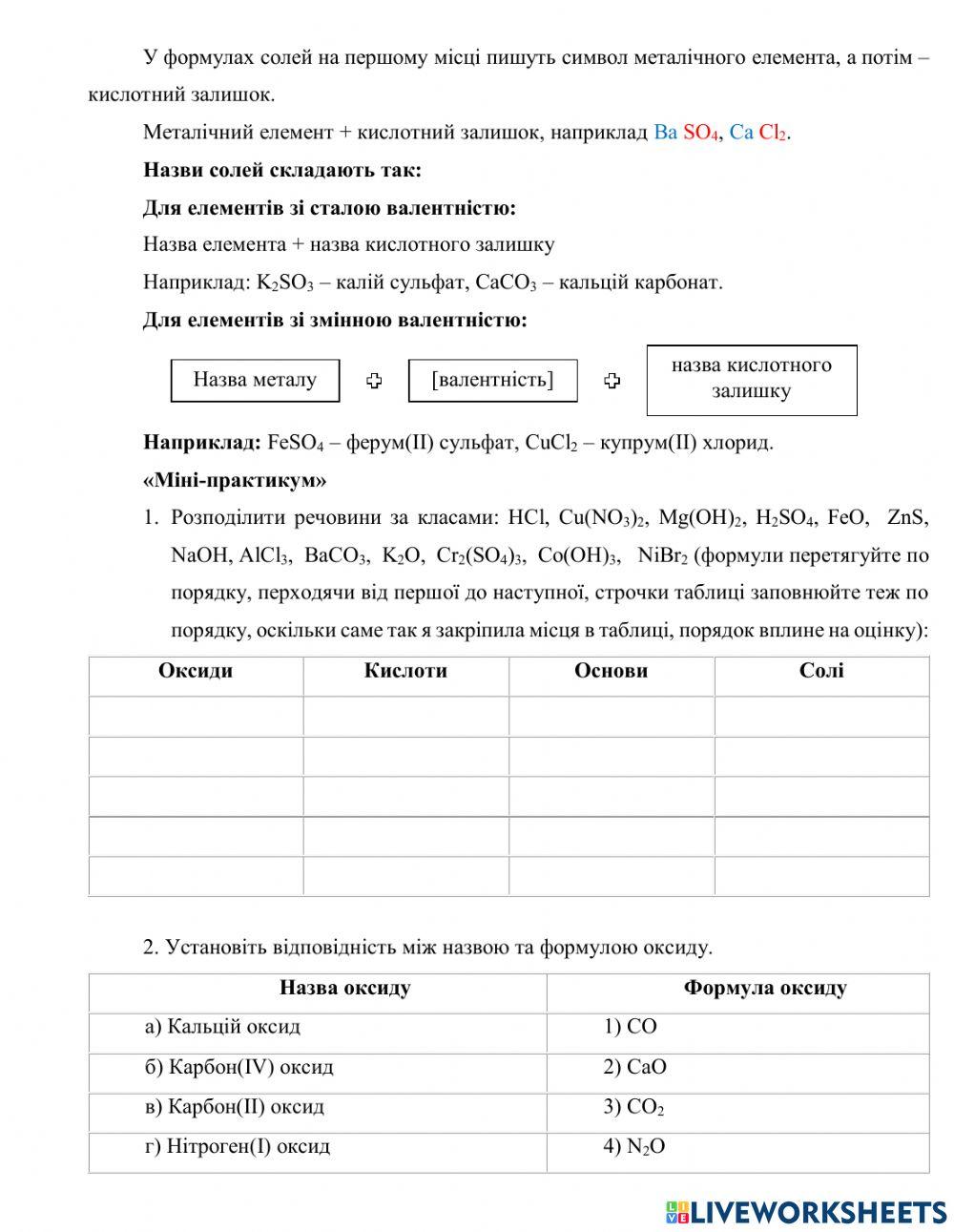 Класифікація неорганічних речовин