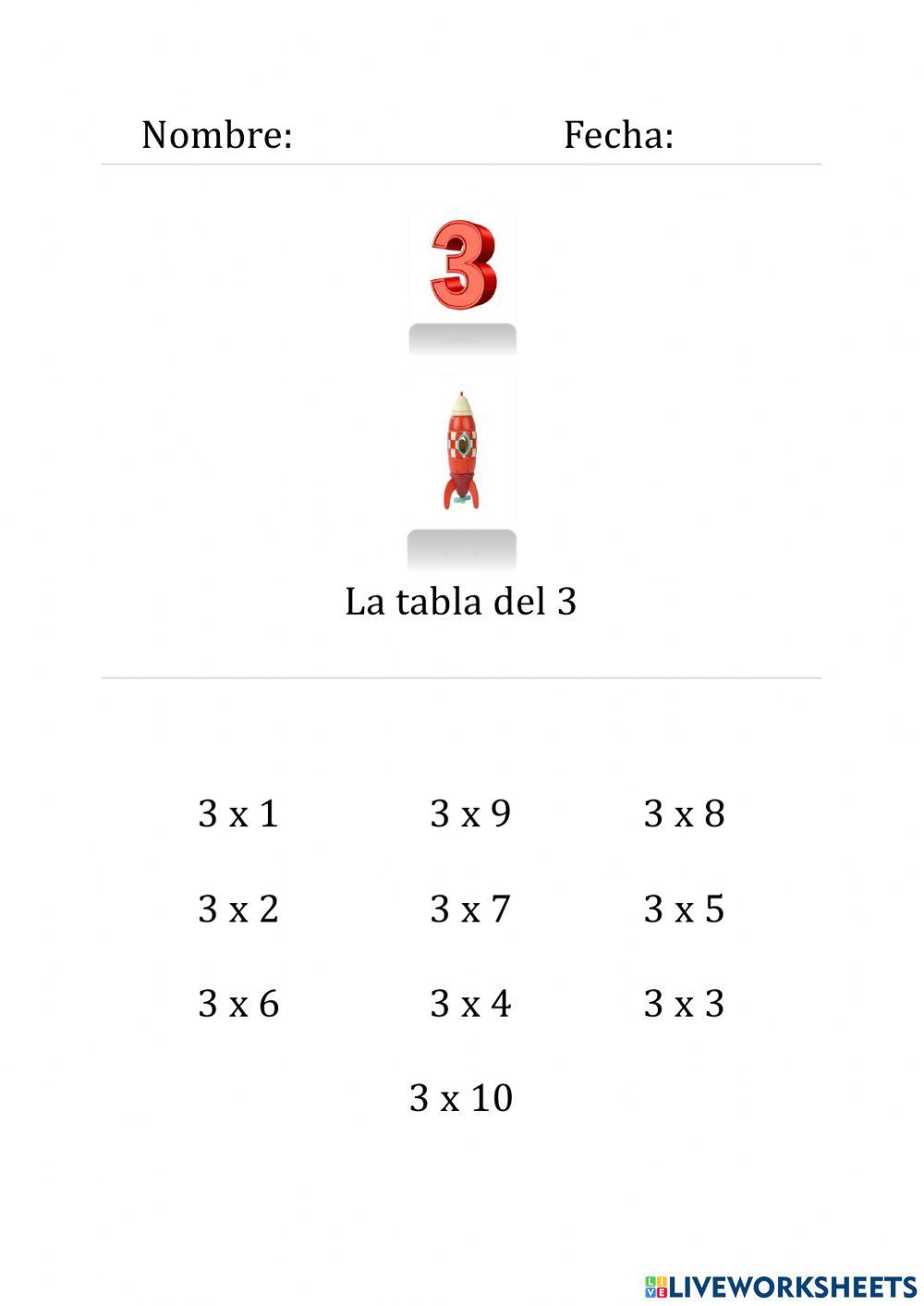 Tabla del 2 y el 3