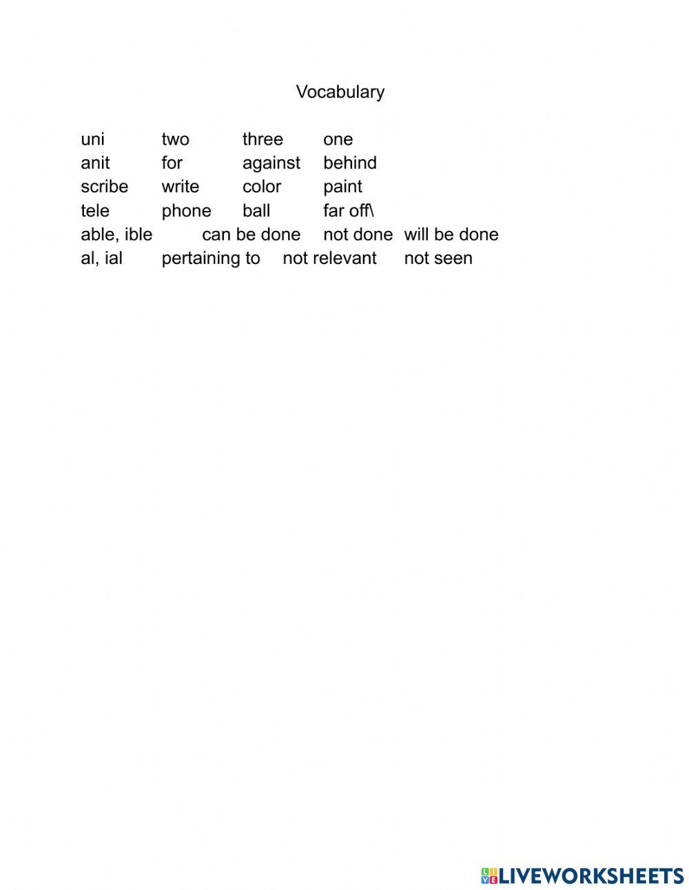 3-26-2021 Vocabulary from 3-30-30