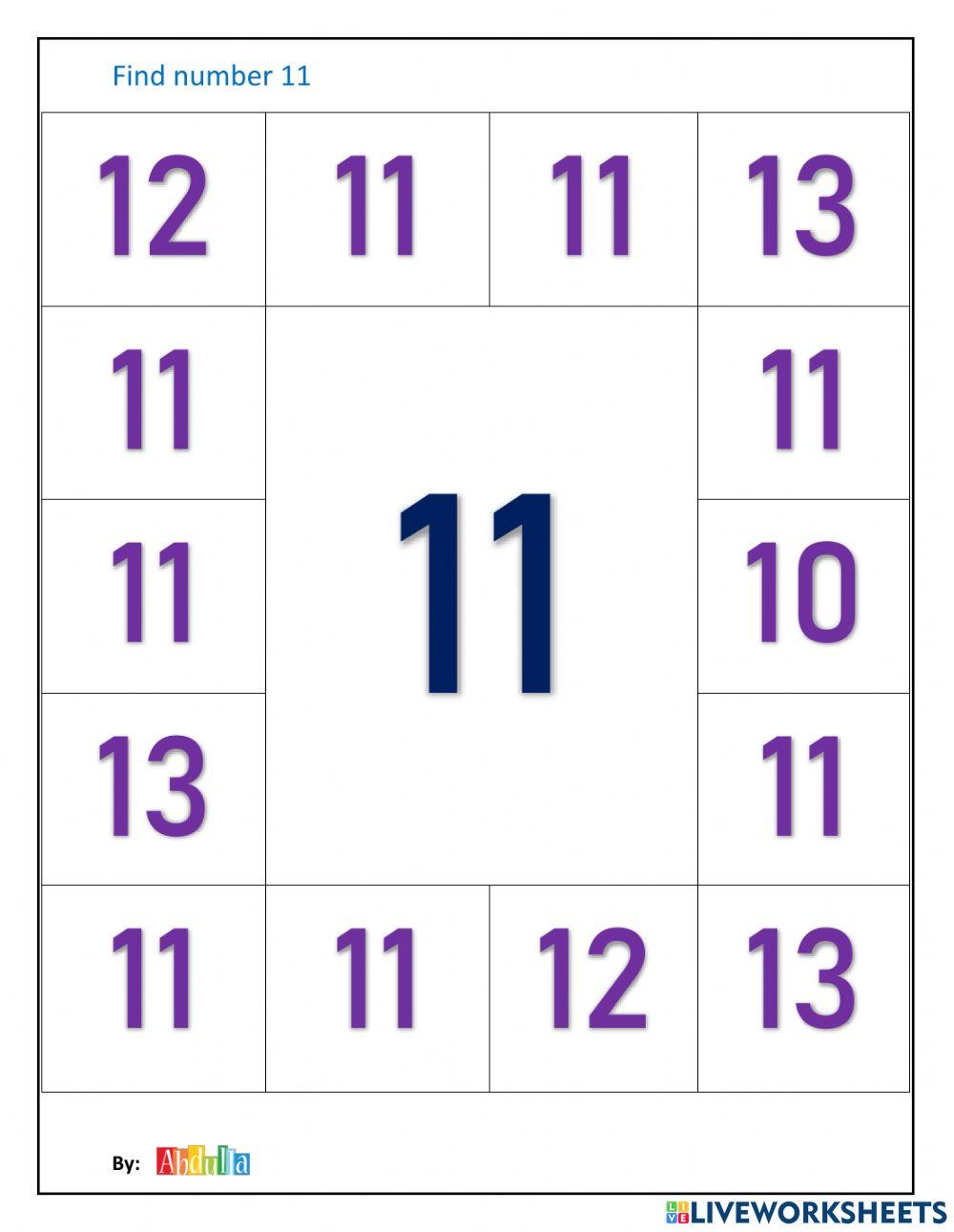 Find number 11