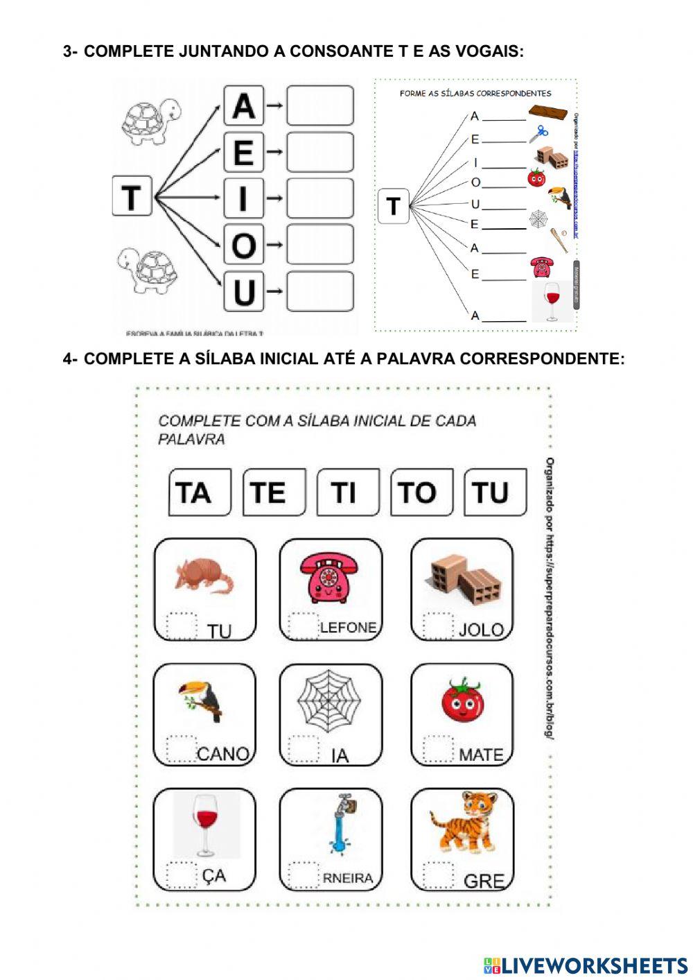 Revisando aa famílias silábicas do N e do T