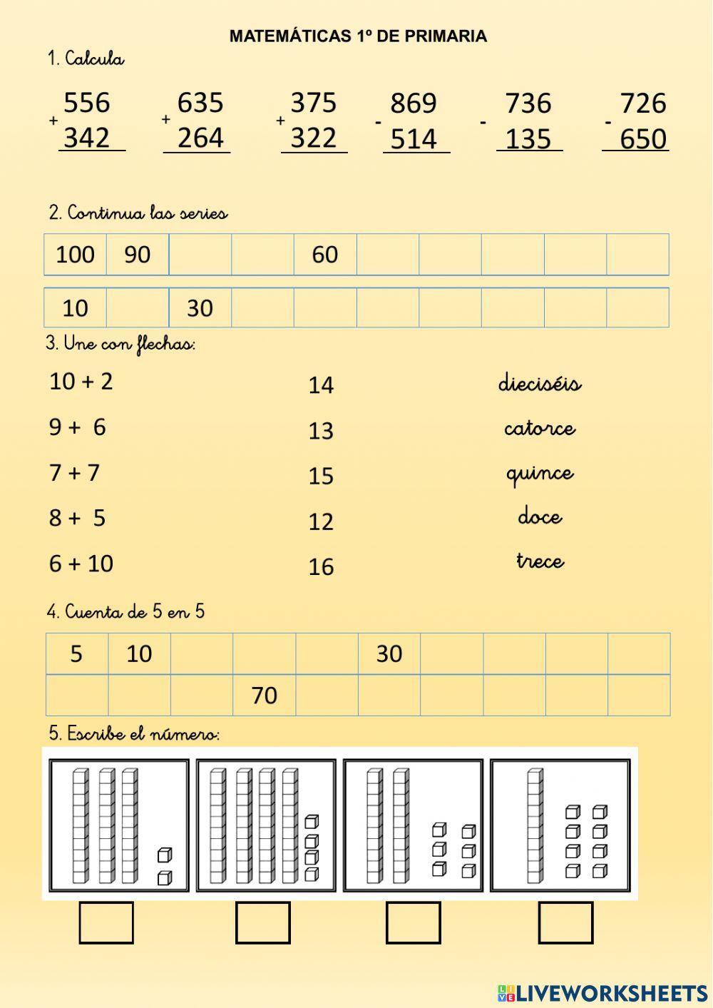 Sumas, restas y series