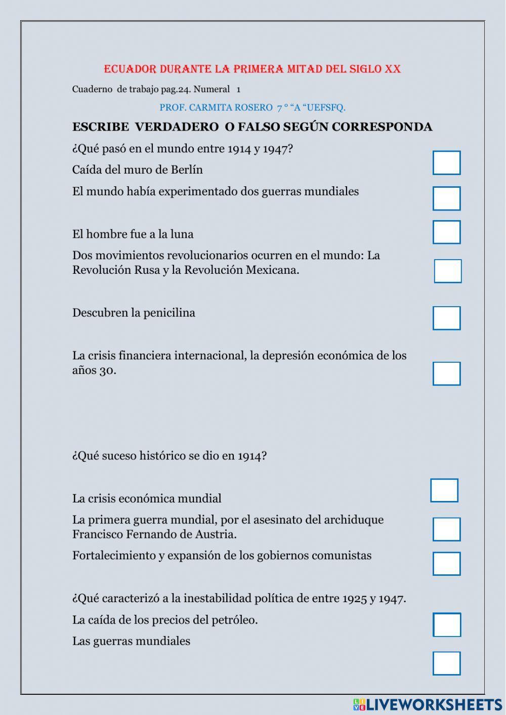 El Ecuador  y la crisis mundial