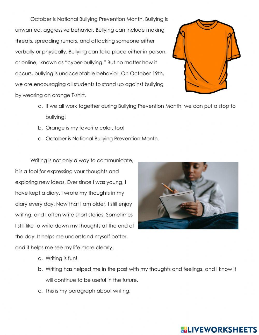 Conclusion Sentence HW Practice