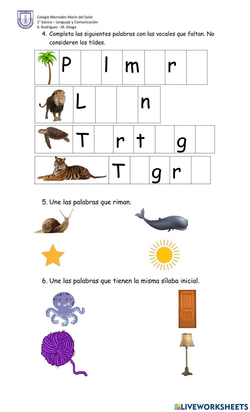 Control 1: Las Vocales