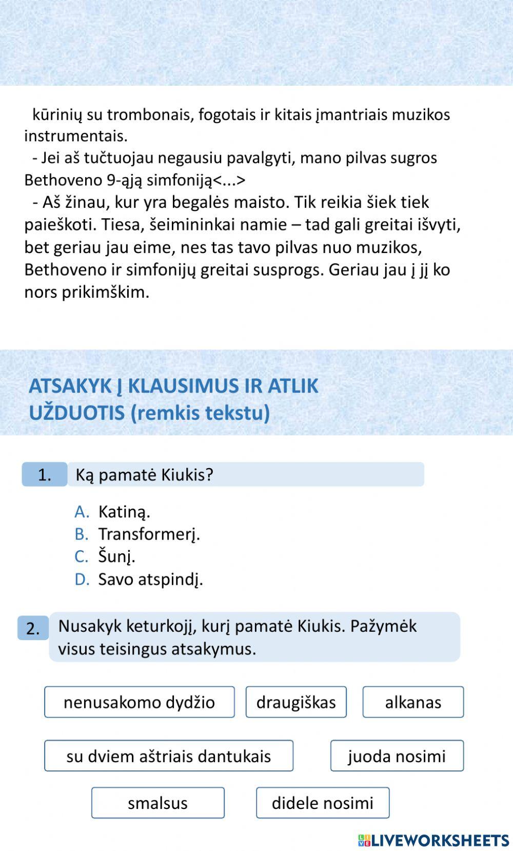 Kiukis ir kiti namų gyventojai