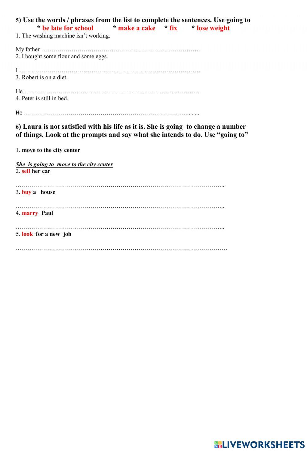 The future tense will - going to