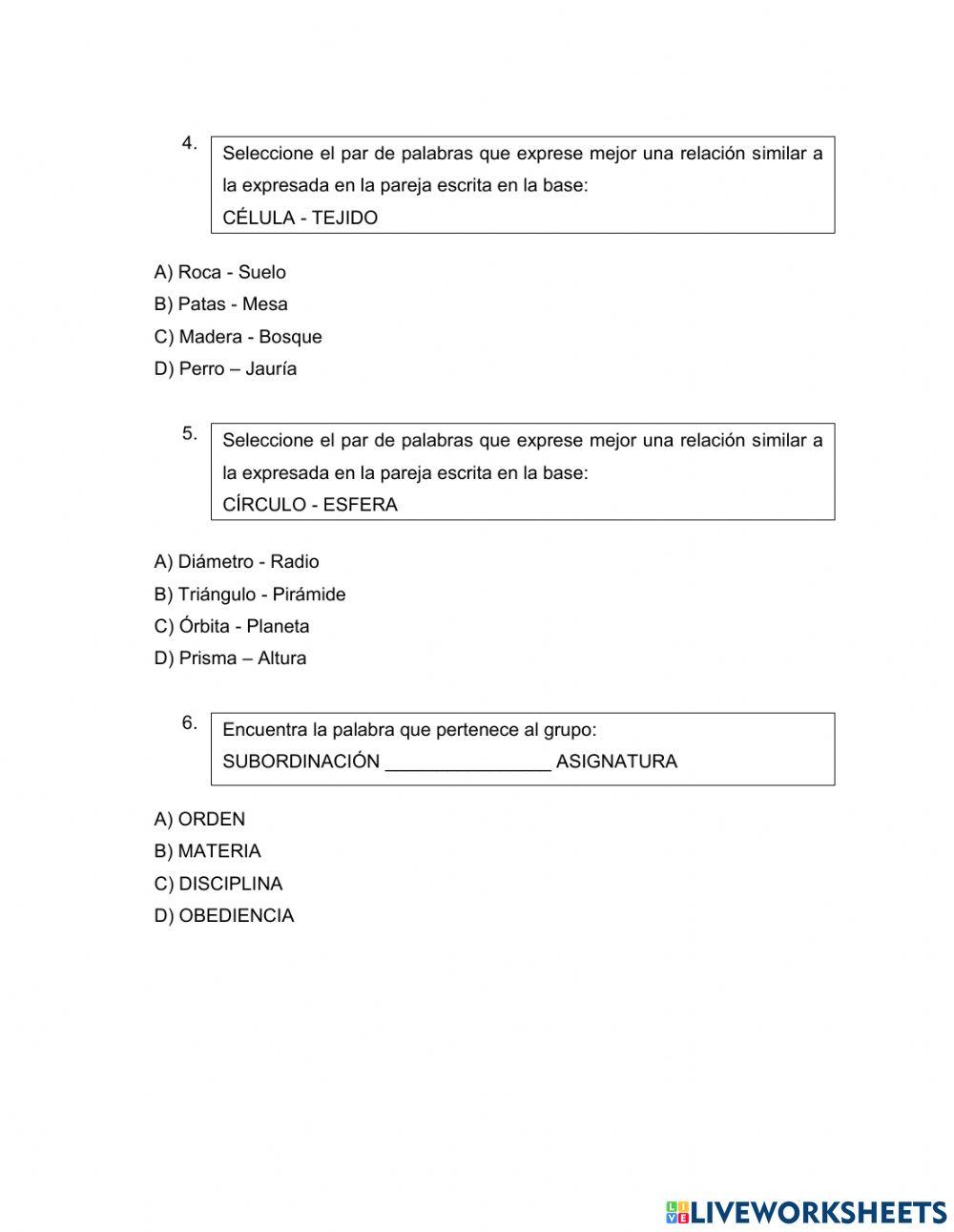Pensamiento analítico: analogías
