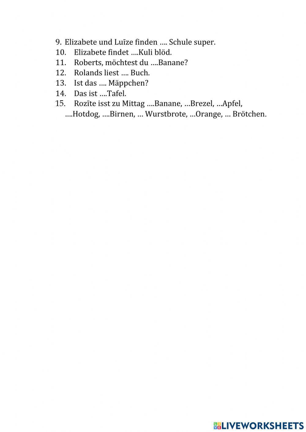 Akkusativ und nominativ