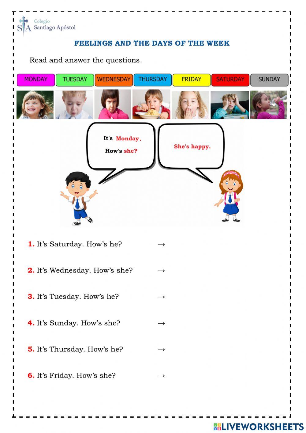 Feelings and the days of the week