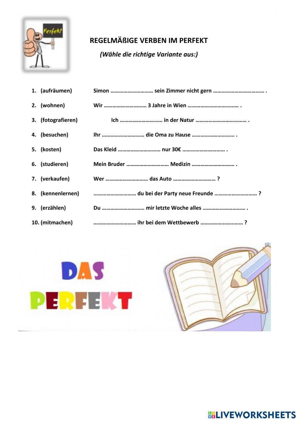 Perfekt - regelmäßige Verben