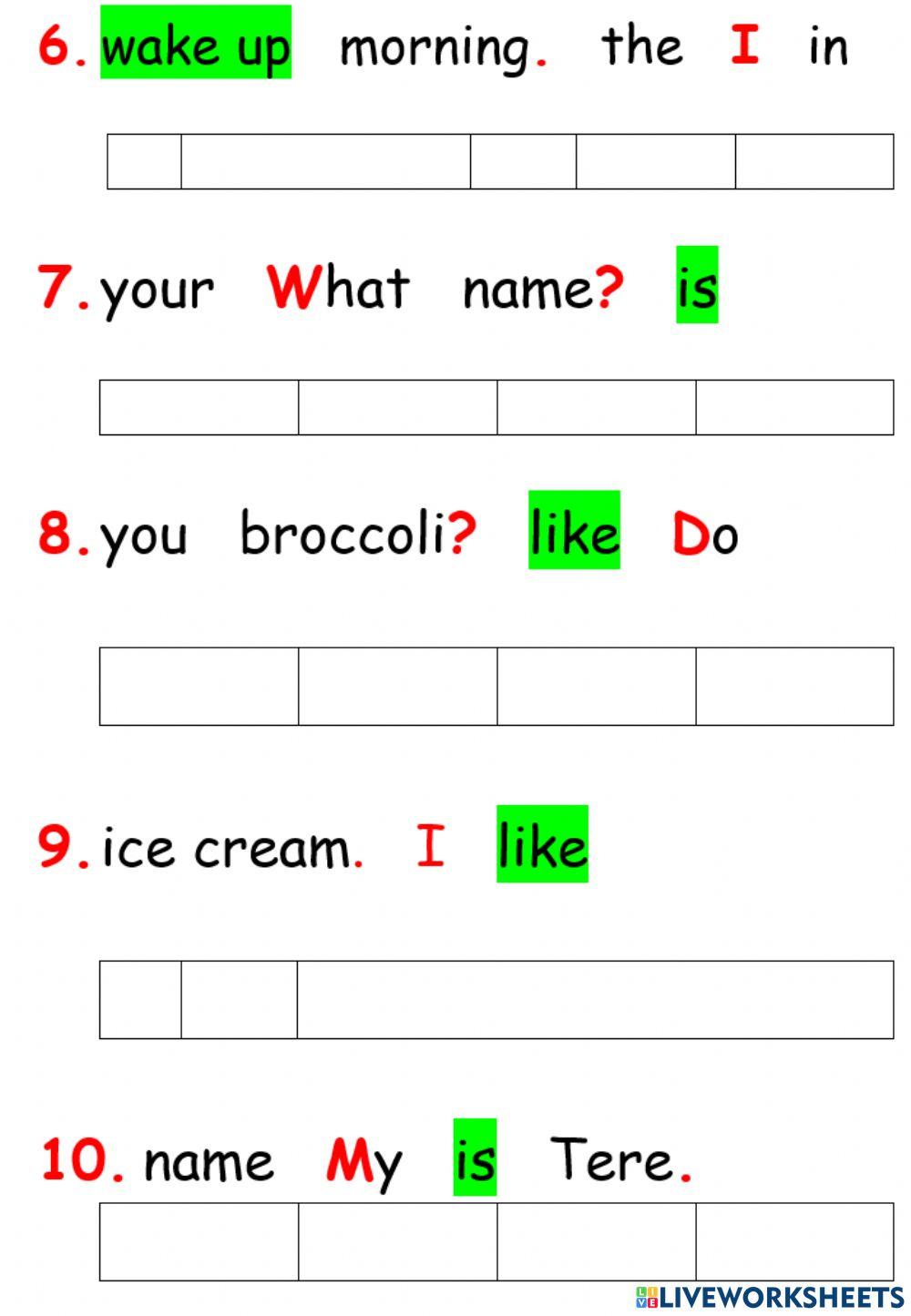 Rearrange The Words To Form Sentences Worksheet Live, 60% OFF