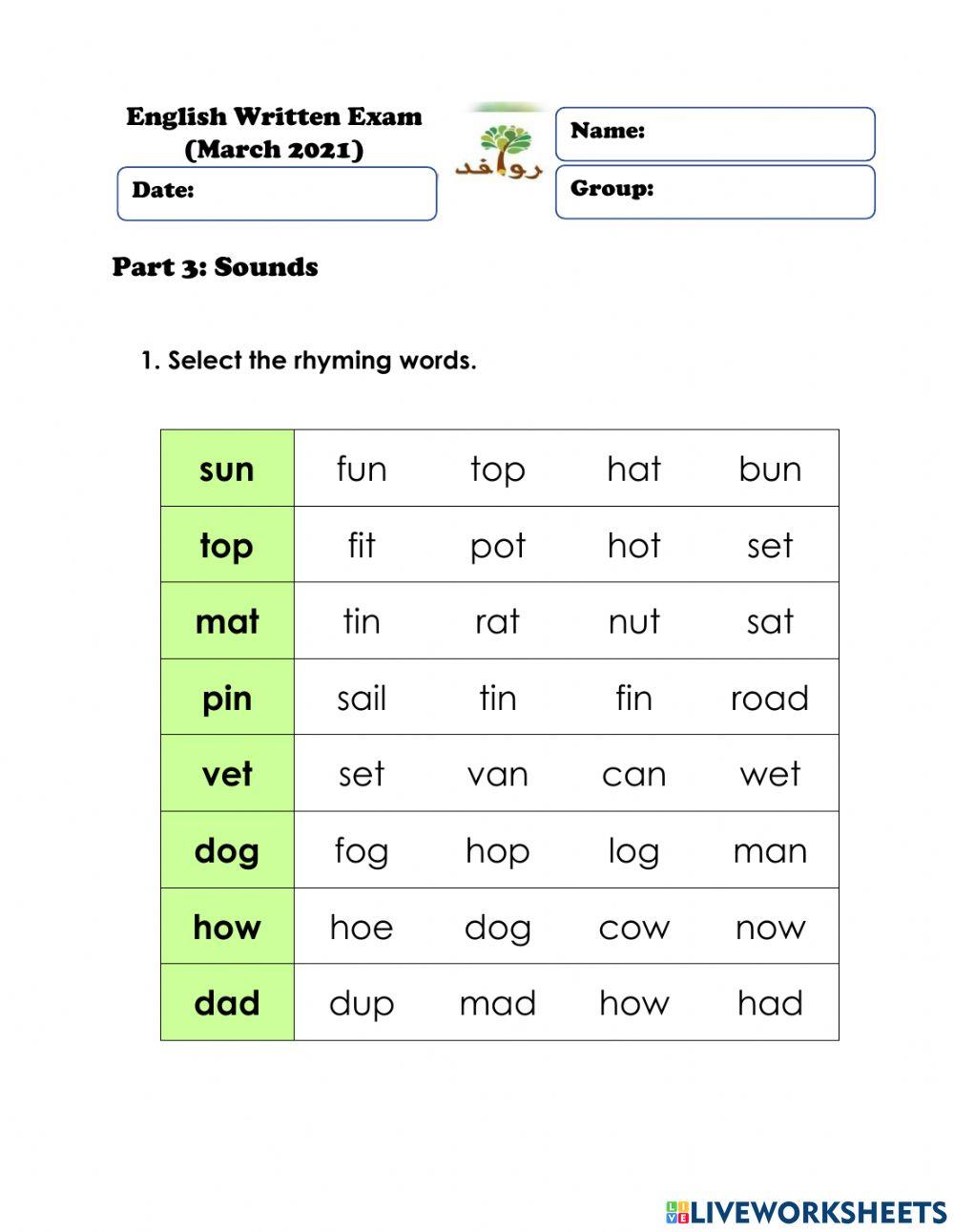 GROUP1 - 3-Darres - Sounds Exam