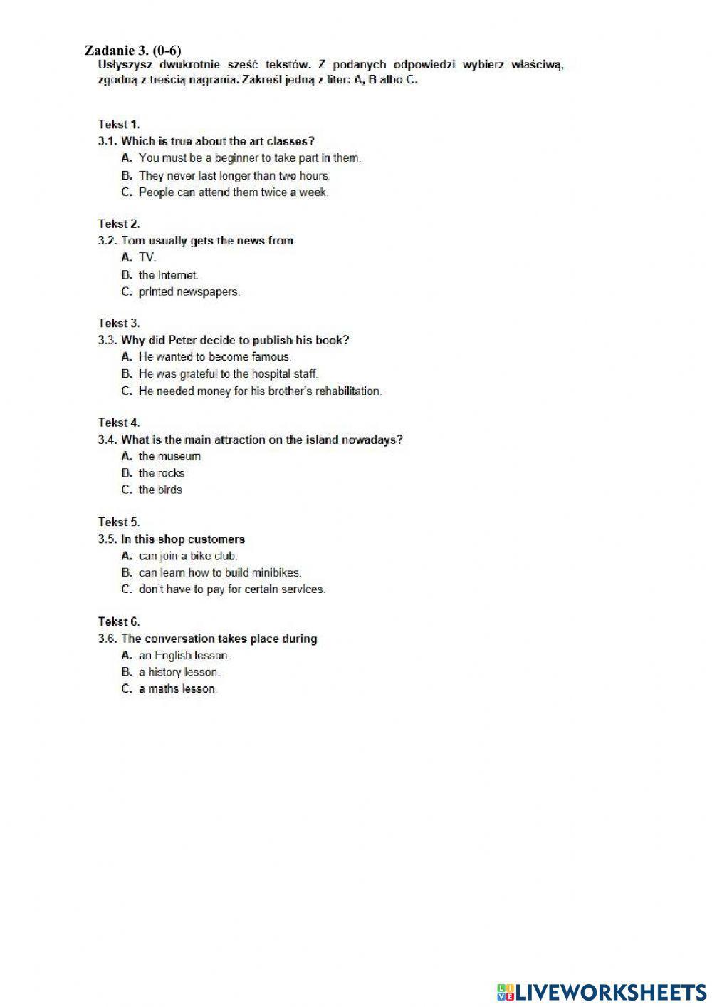 Matura mock exam-PODSTAWA