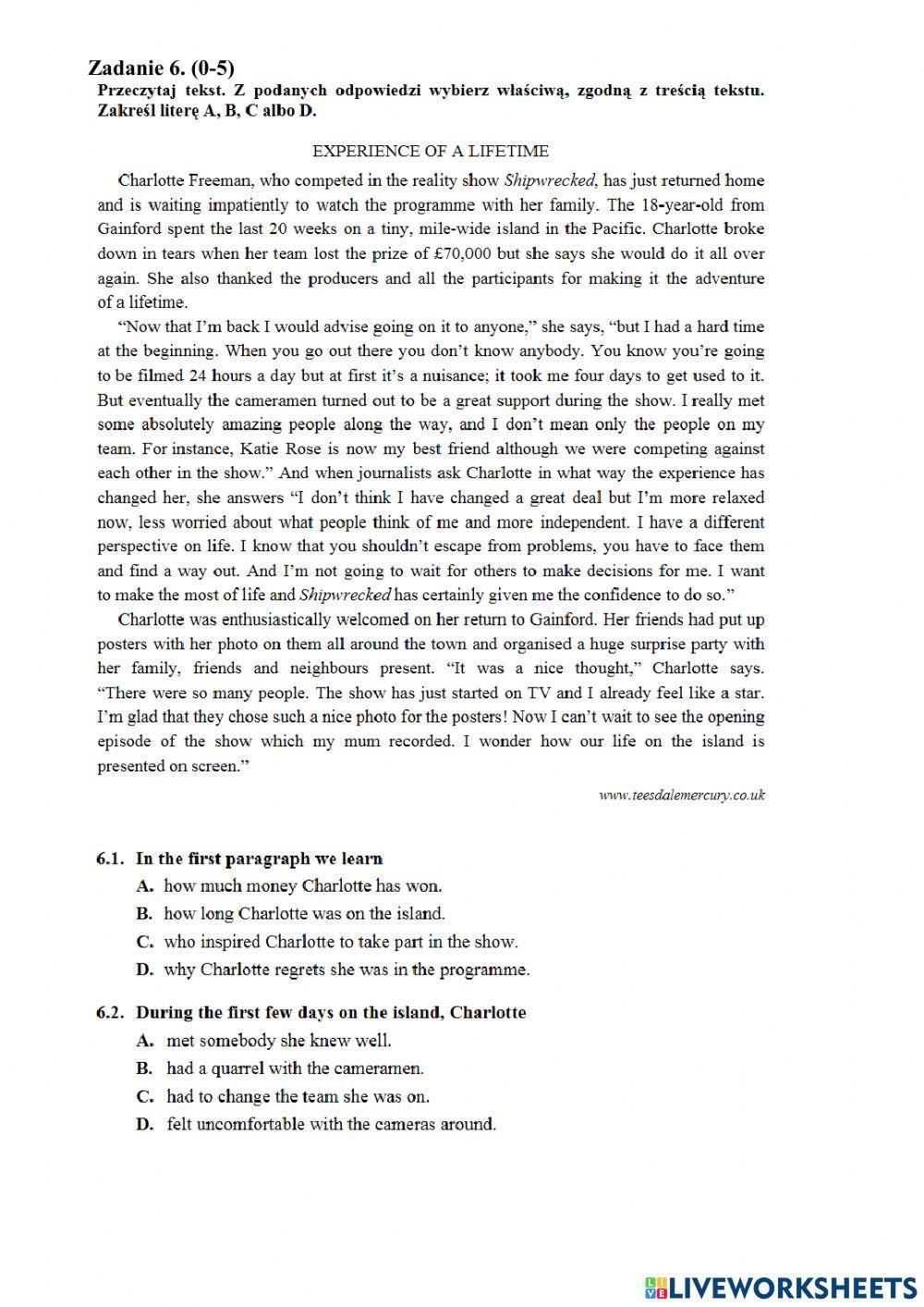 Matura mock exam-PODSTAWA