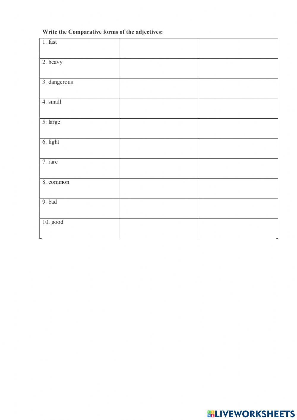 Comparison of adjectives