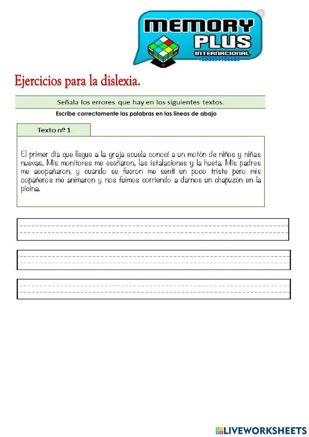 Ejercicios para la dislexia