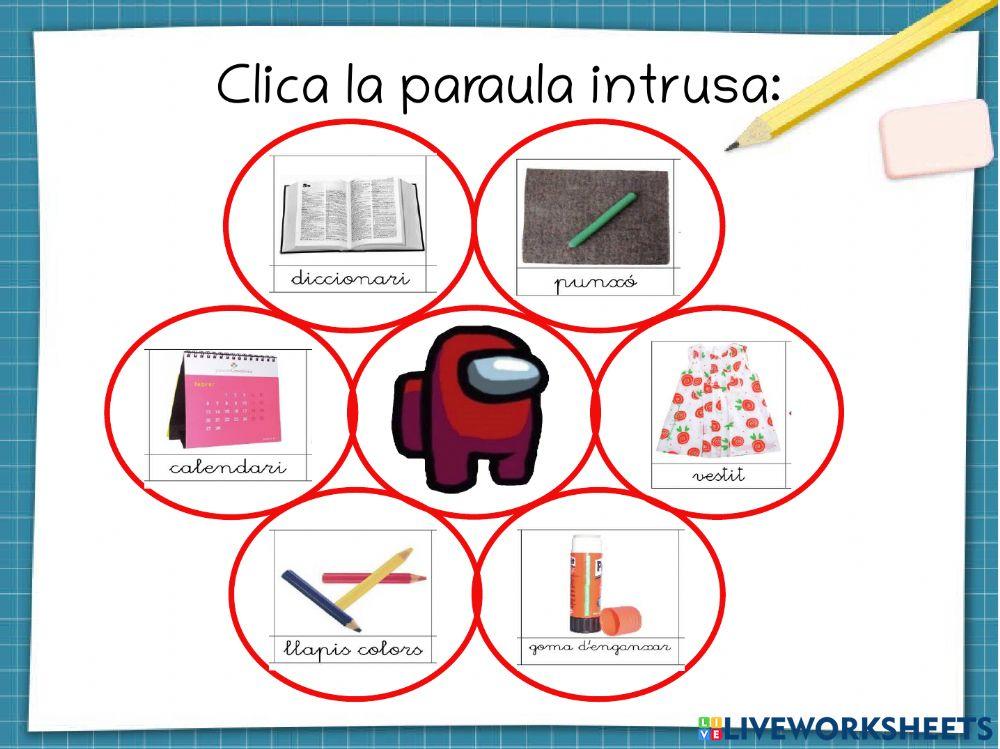 Vocabulari de la calsse: la paraula intrusa