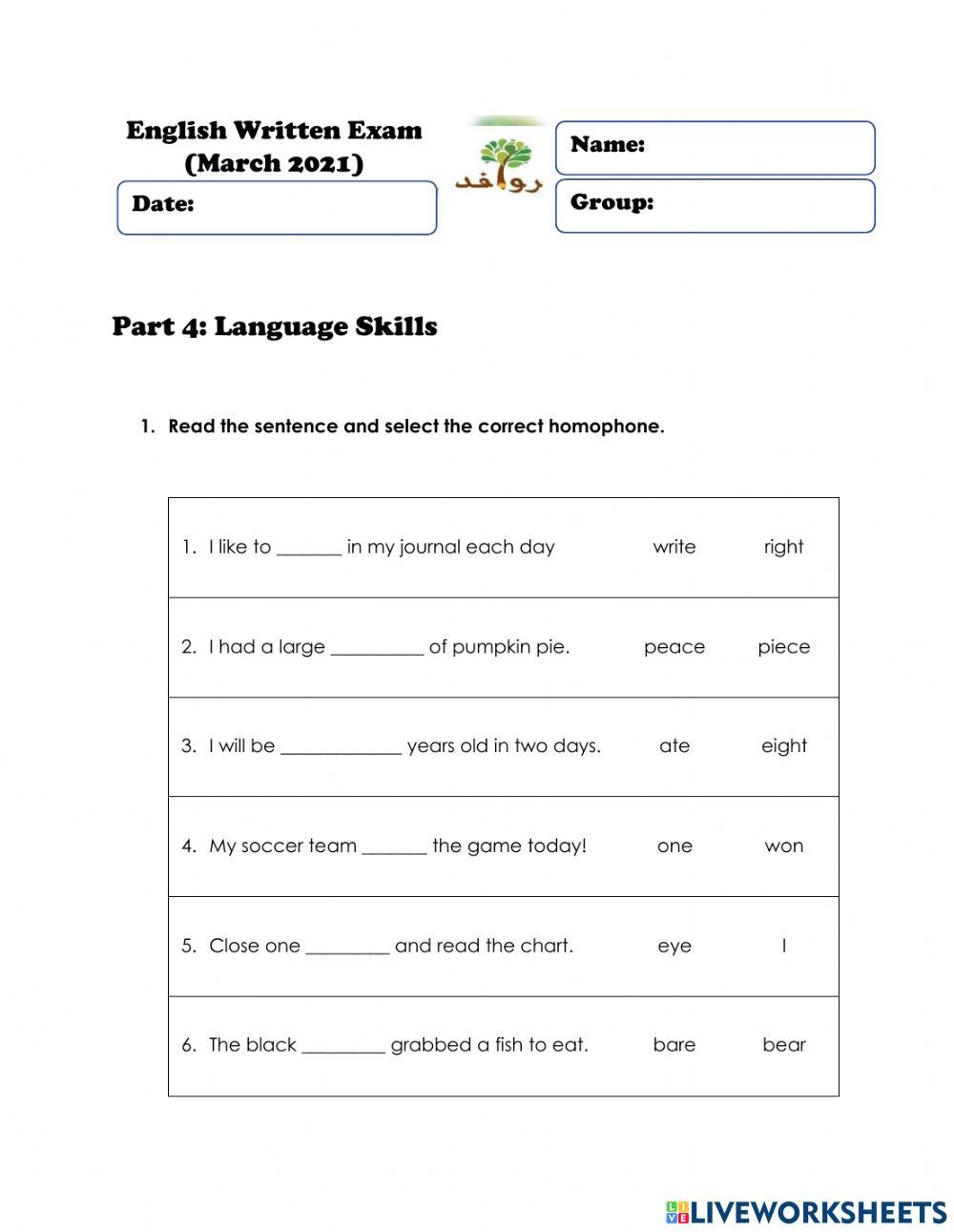 GROUP2 - 4-Darres -Language Skills Exam