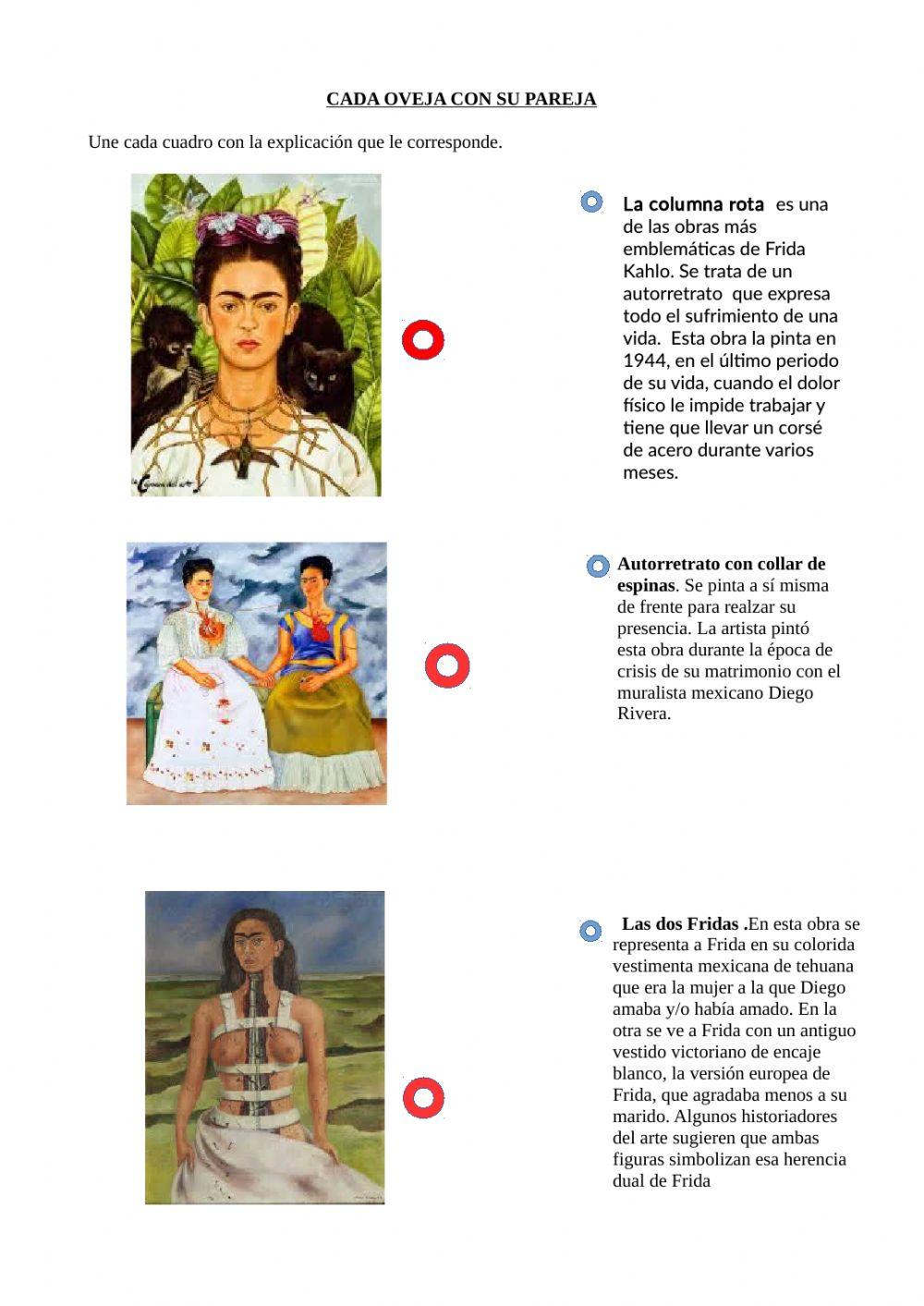 Obras de Frida Kahlo, cada oveja con su pareja.