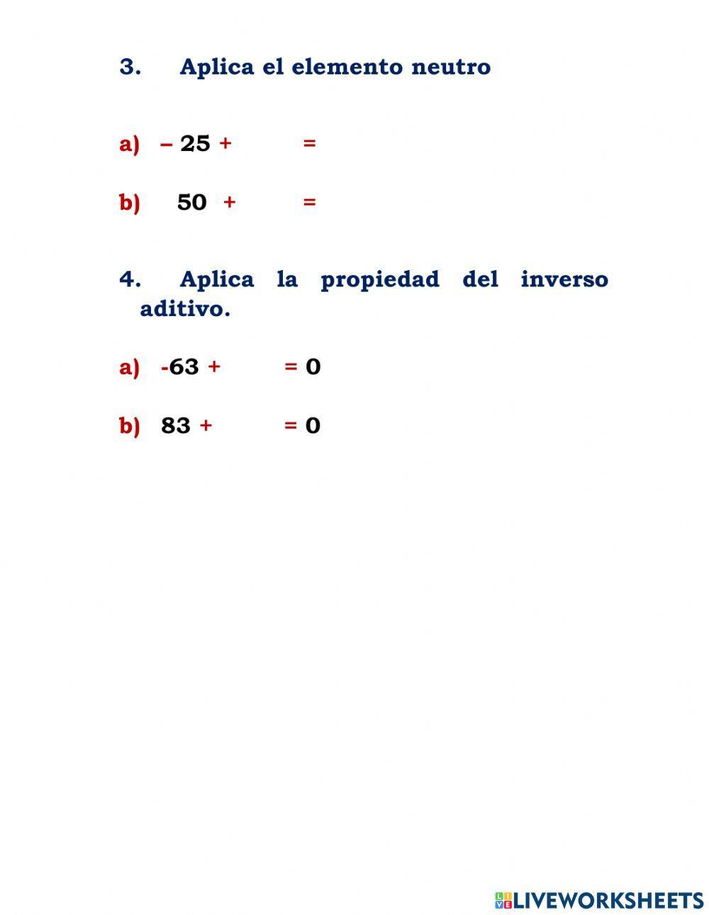 Propiedad de los numeros enteros