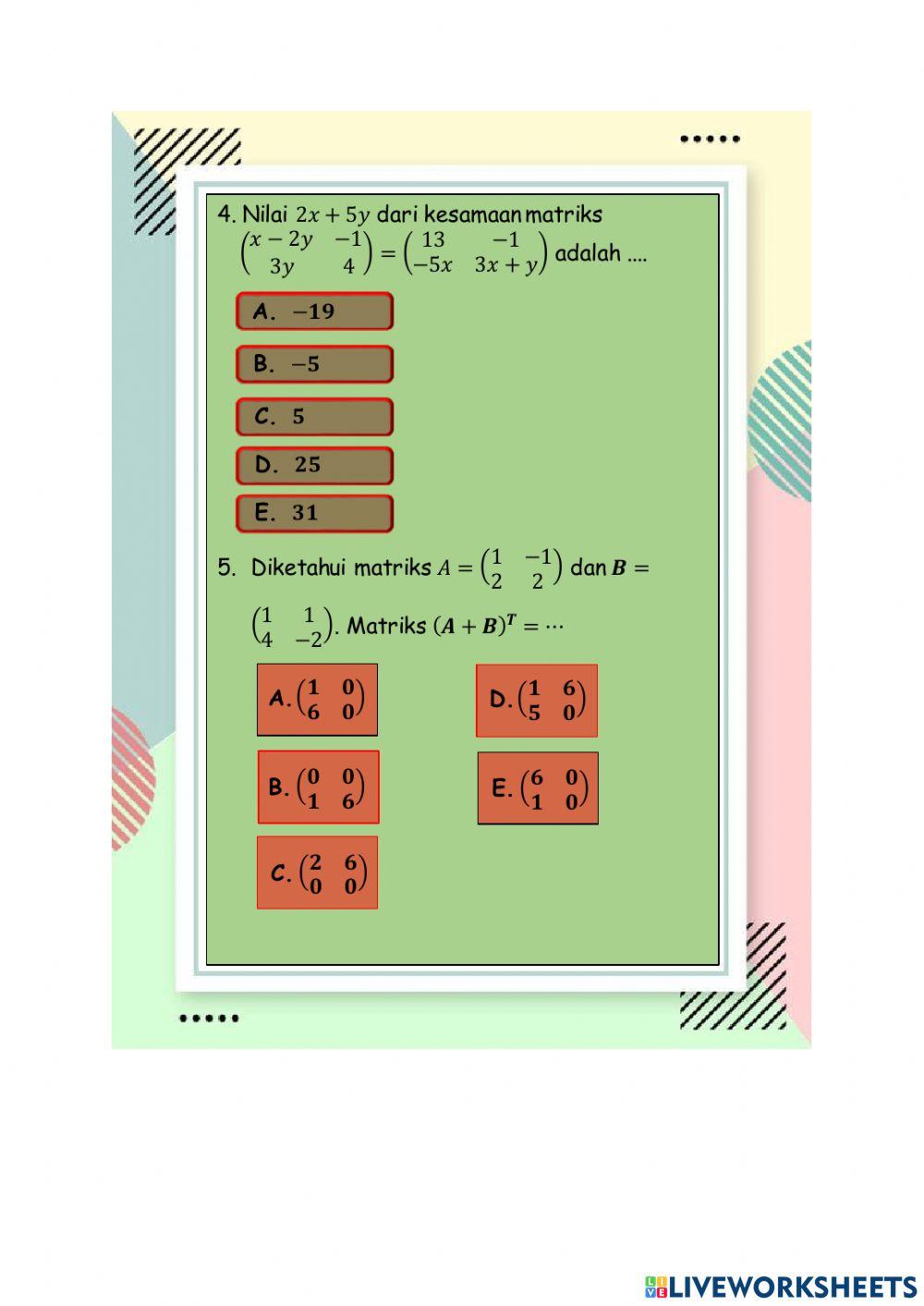 Tes Evaluasi 1 Matriks X RPL 1