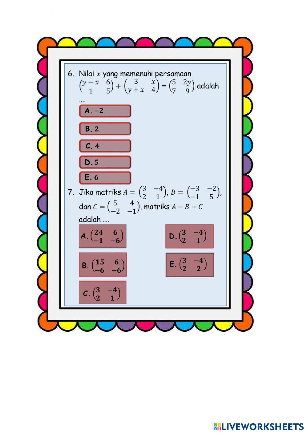 Tes Evaluasi 1 Matriks X RPL 1