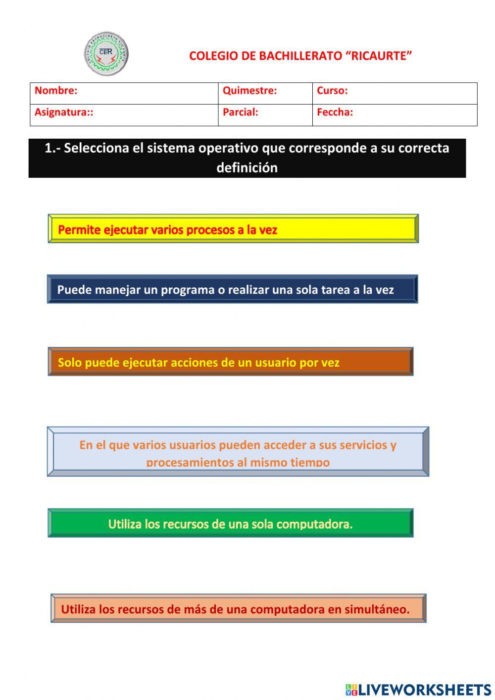 Clasificacio y tipos de sistemas oerativos
