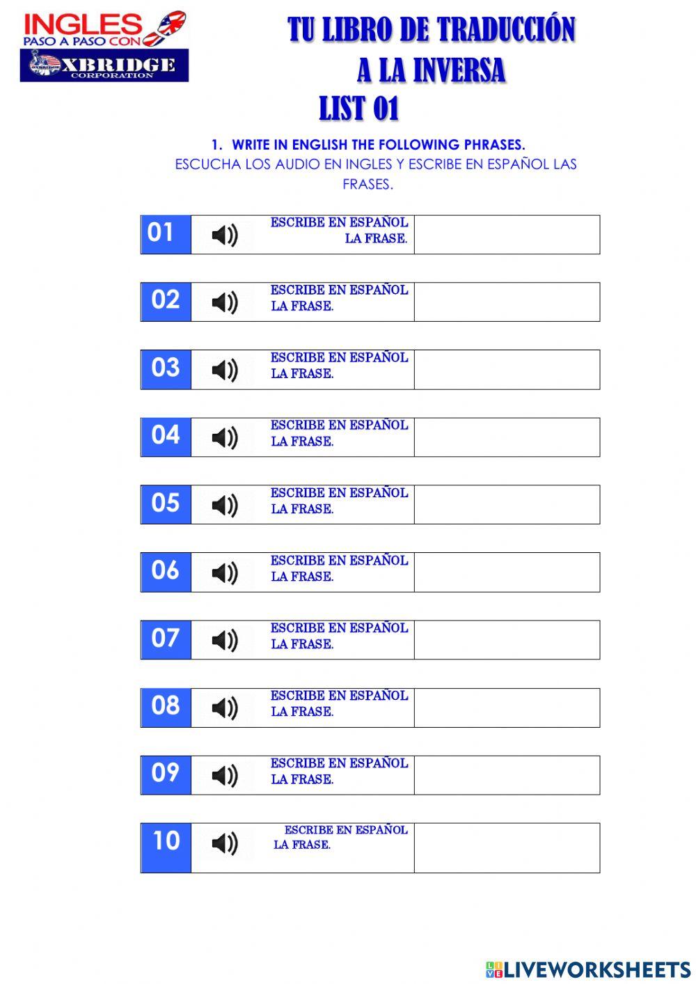 List 01 AUDIO GRAMMATICAL FREQUENCY