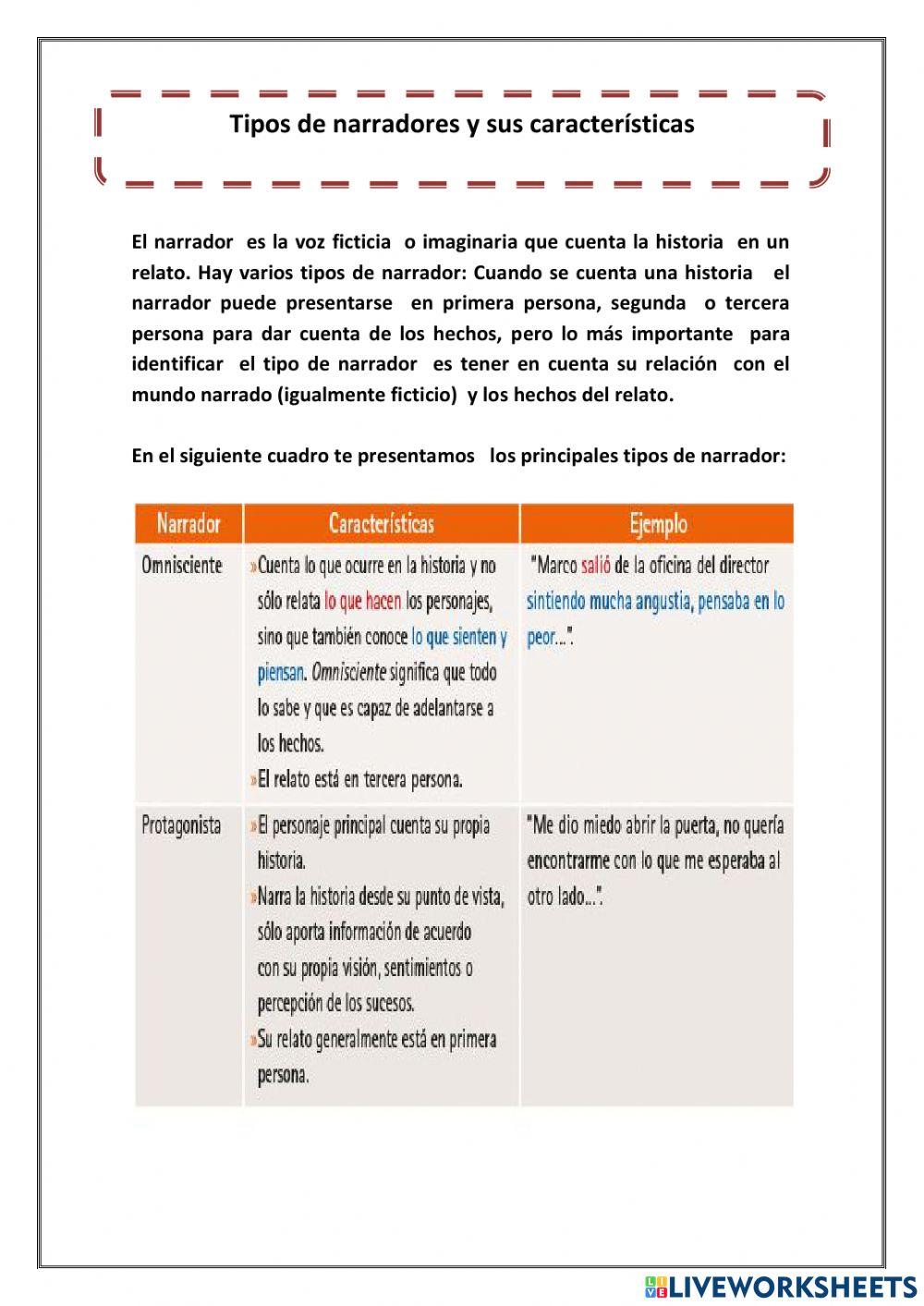 Leer un subgénero narrativo de tu preferencia