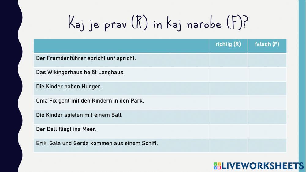 Oma Fix und die kleinen Wikinger - Übungen 1