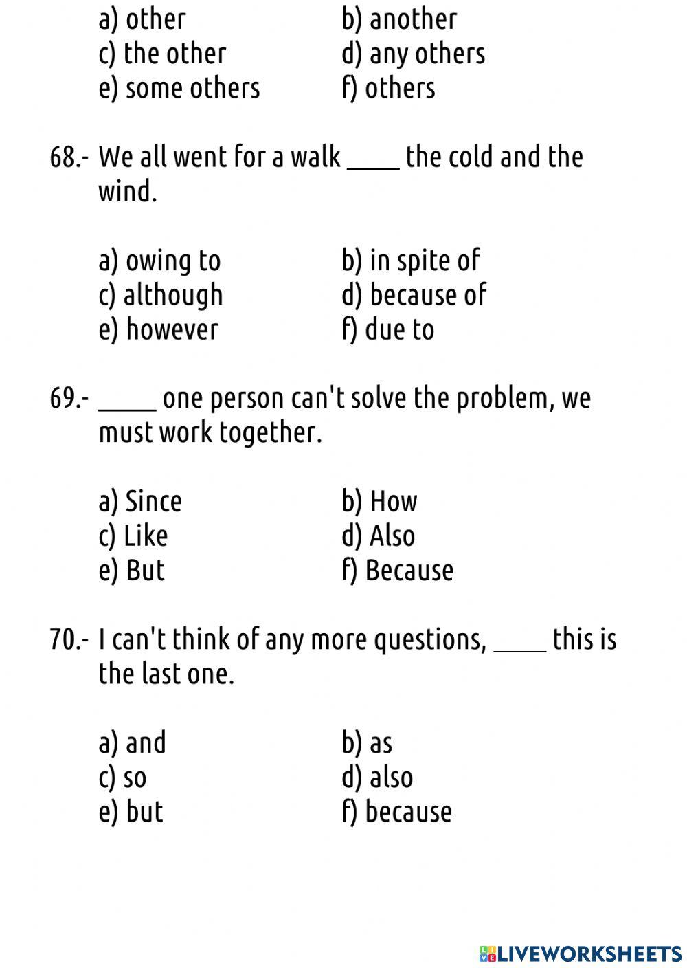 Initial level test - advanced - part 3