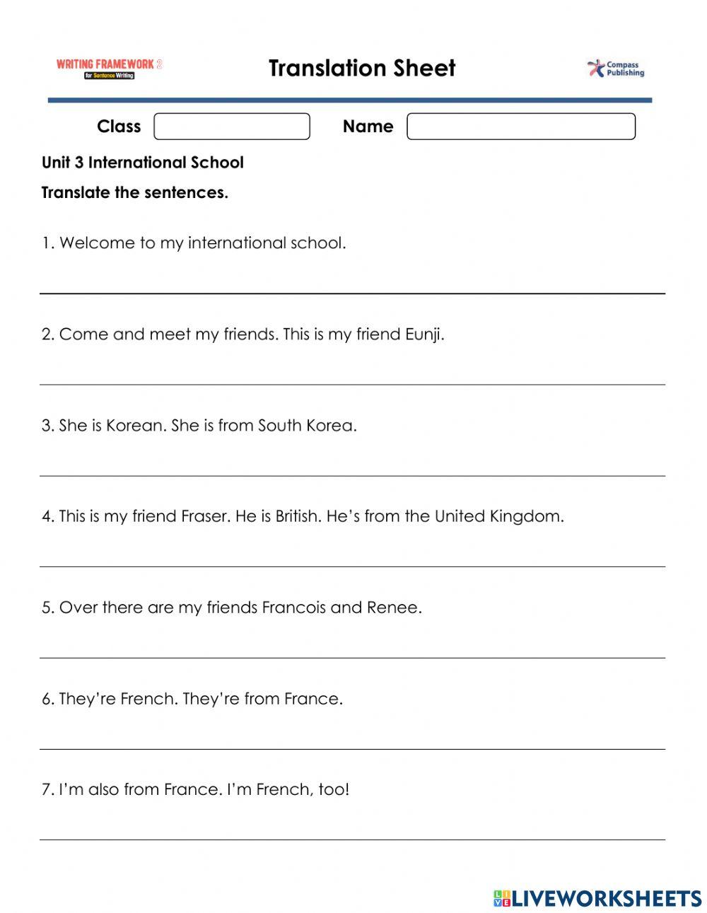 Writing Framework 2 Unit 3