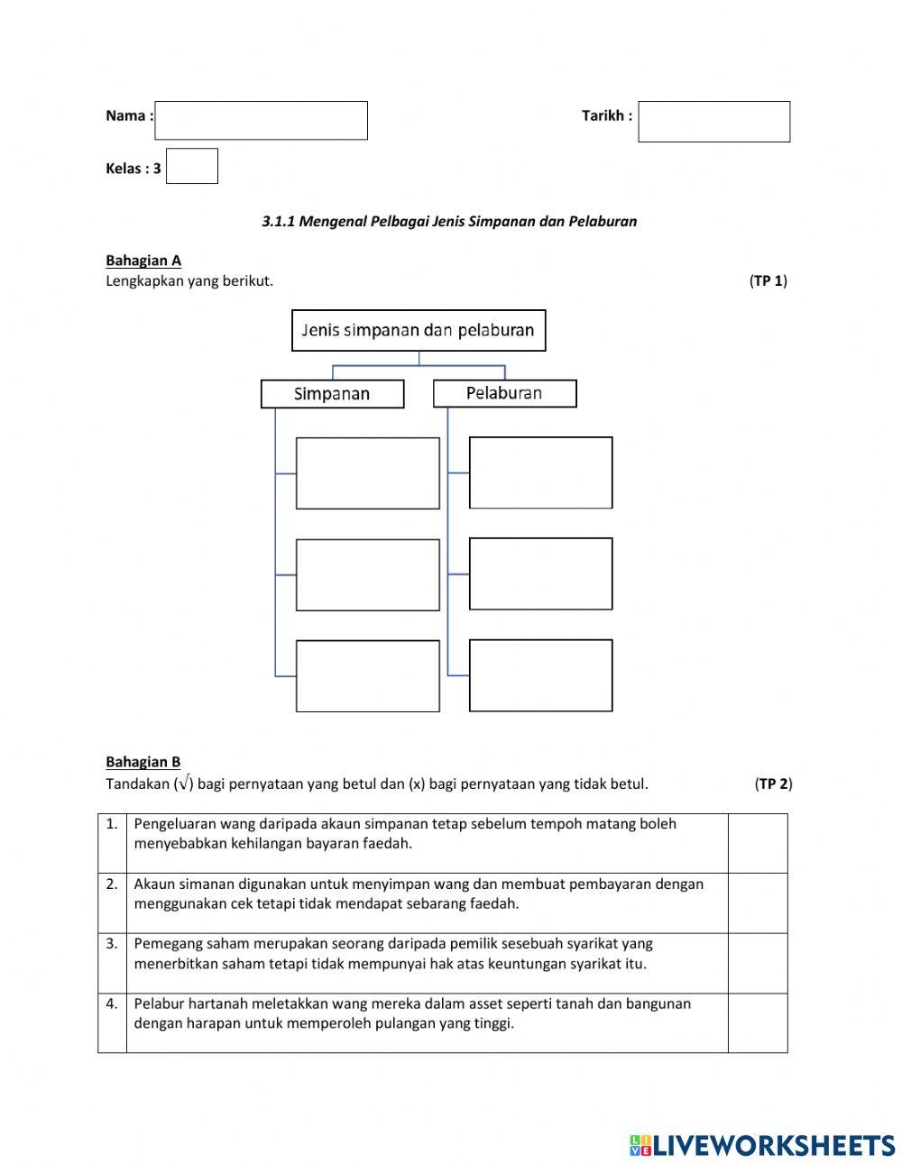Simpanan dan Pelaburan
