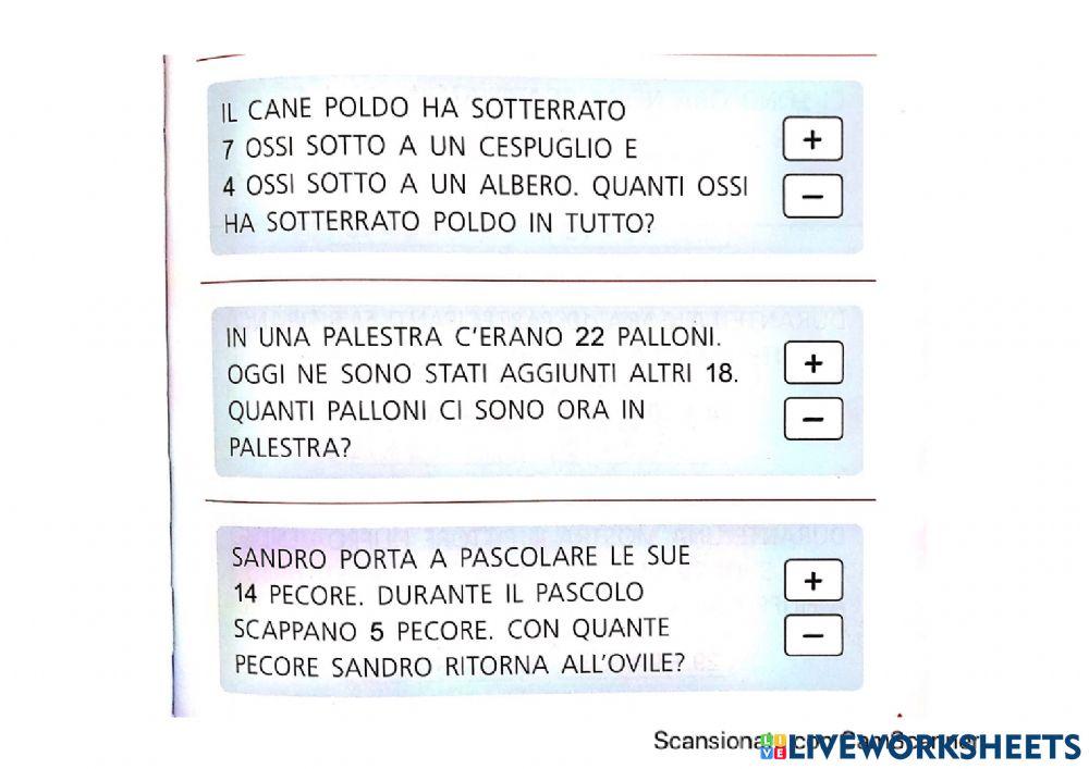Problema: individua l'operazione giusta