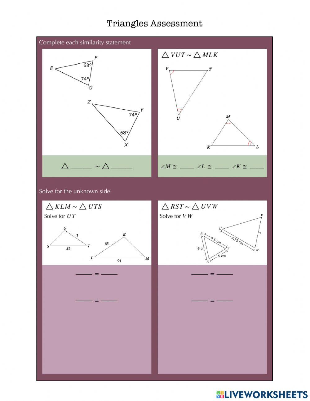 Triangles Assessment