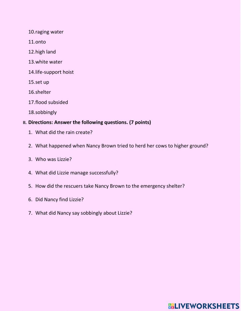 6-Reading Comprehension Lost Cow