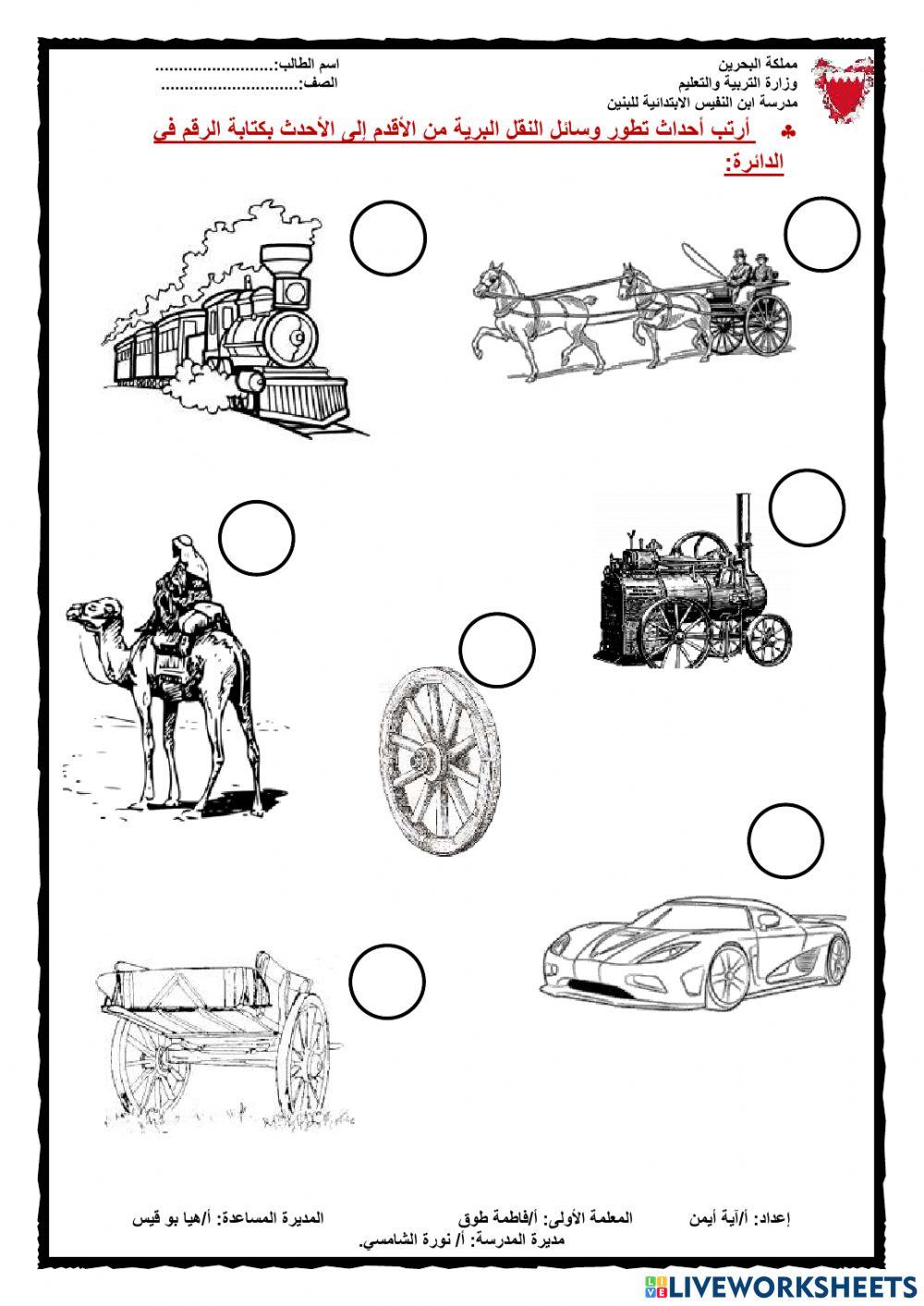 تطور الوسائل البرية