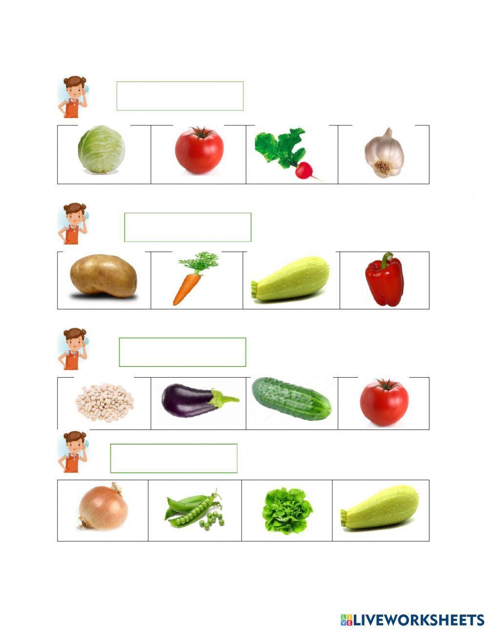 Evaluarea limbajului receptiv- Legumele