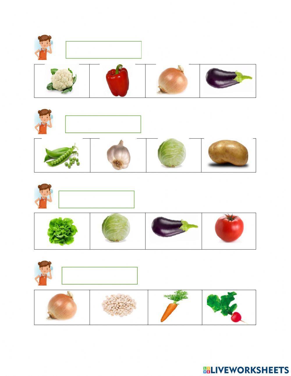 Evaluarea limbajului receptiv- Legumele