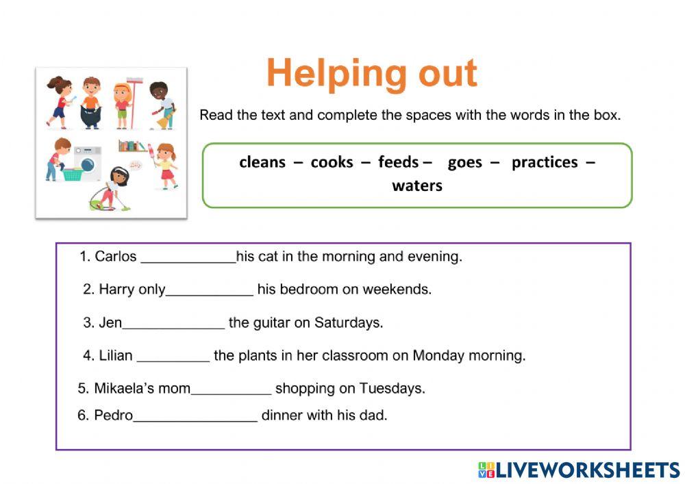 Helping out - vocabulary