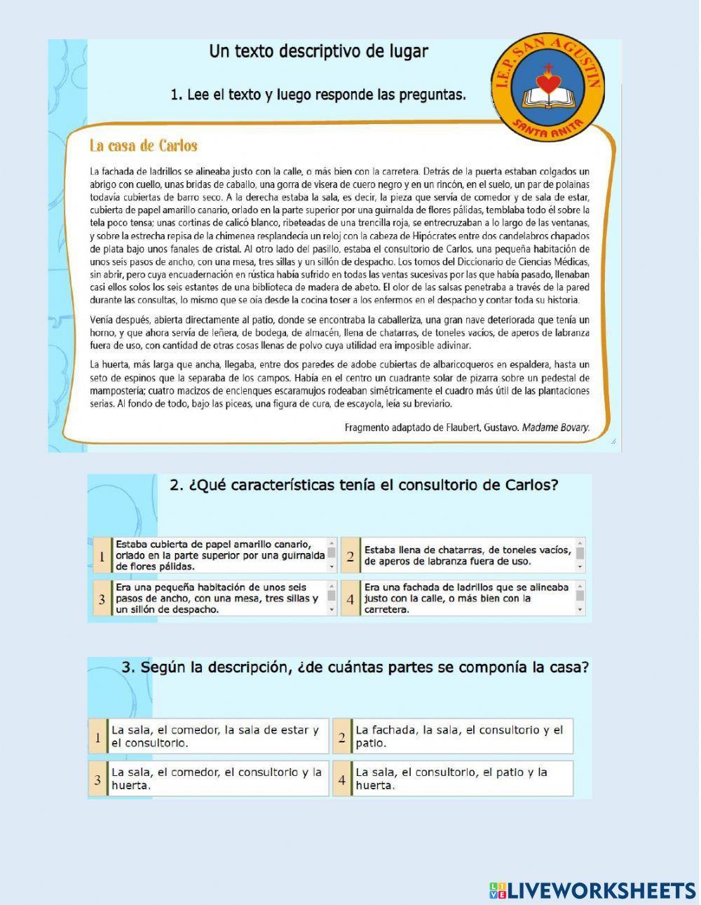 Descripción de un lugar Descripción de un lugar