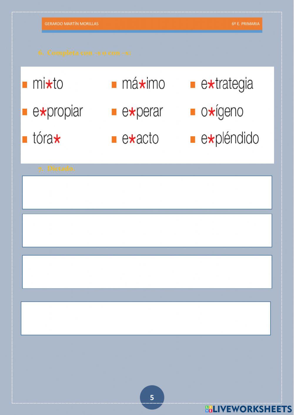 Ortografía. Ficha 11.