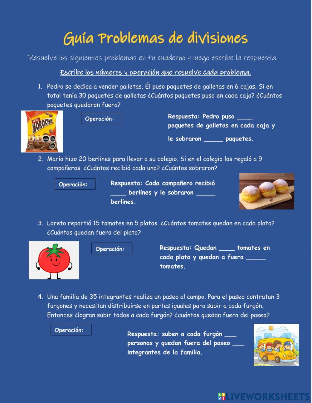 Guía resolución de problemas, Divisiones