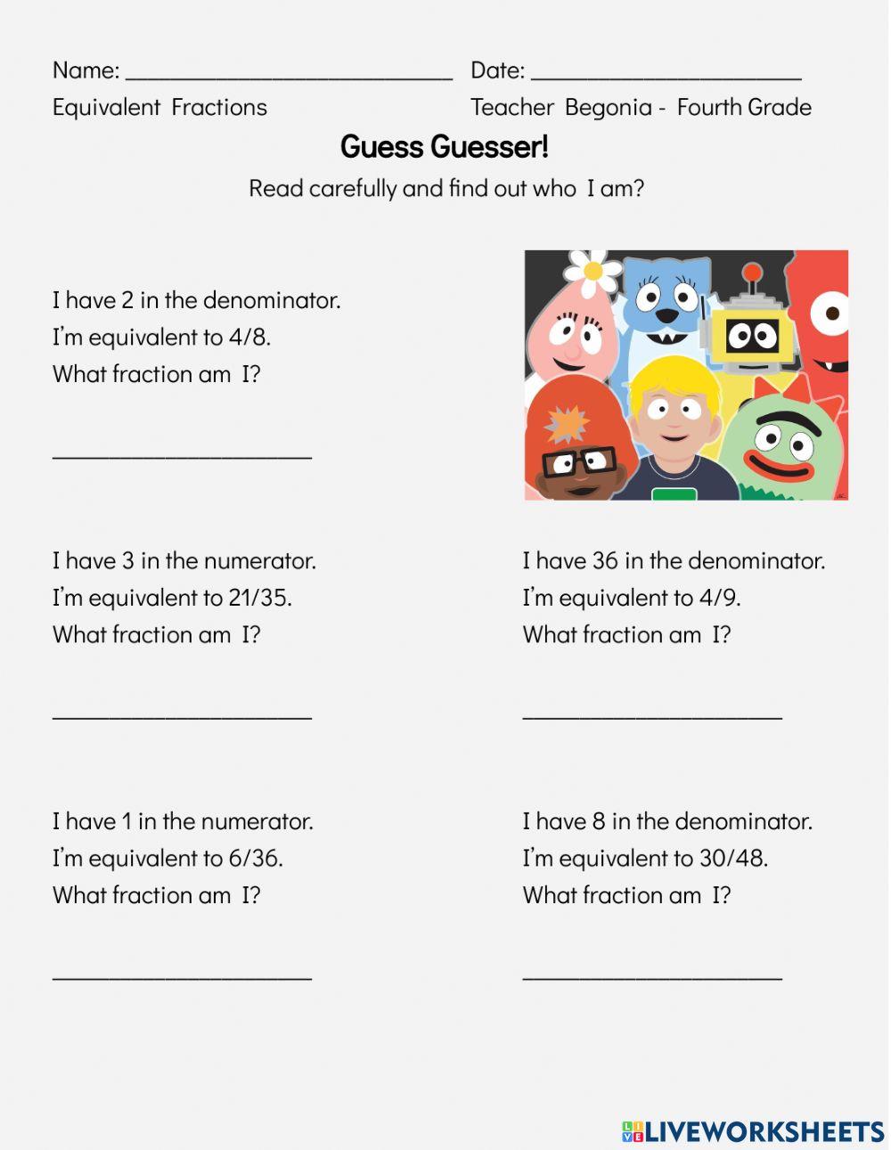 Equivalent Fractions Online Pdf Worksheet Live Worksheets Equivalent Fractions Online Pdf Worksheet Live Worksheets