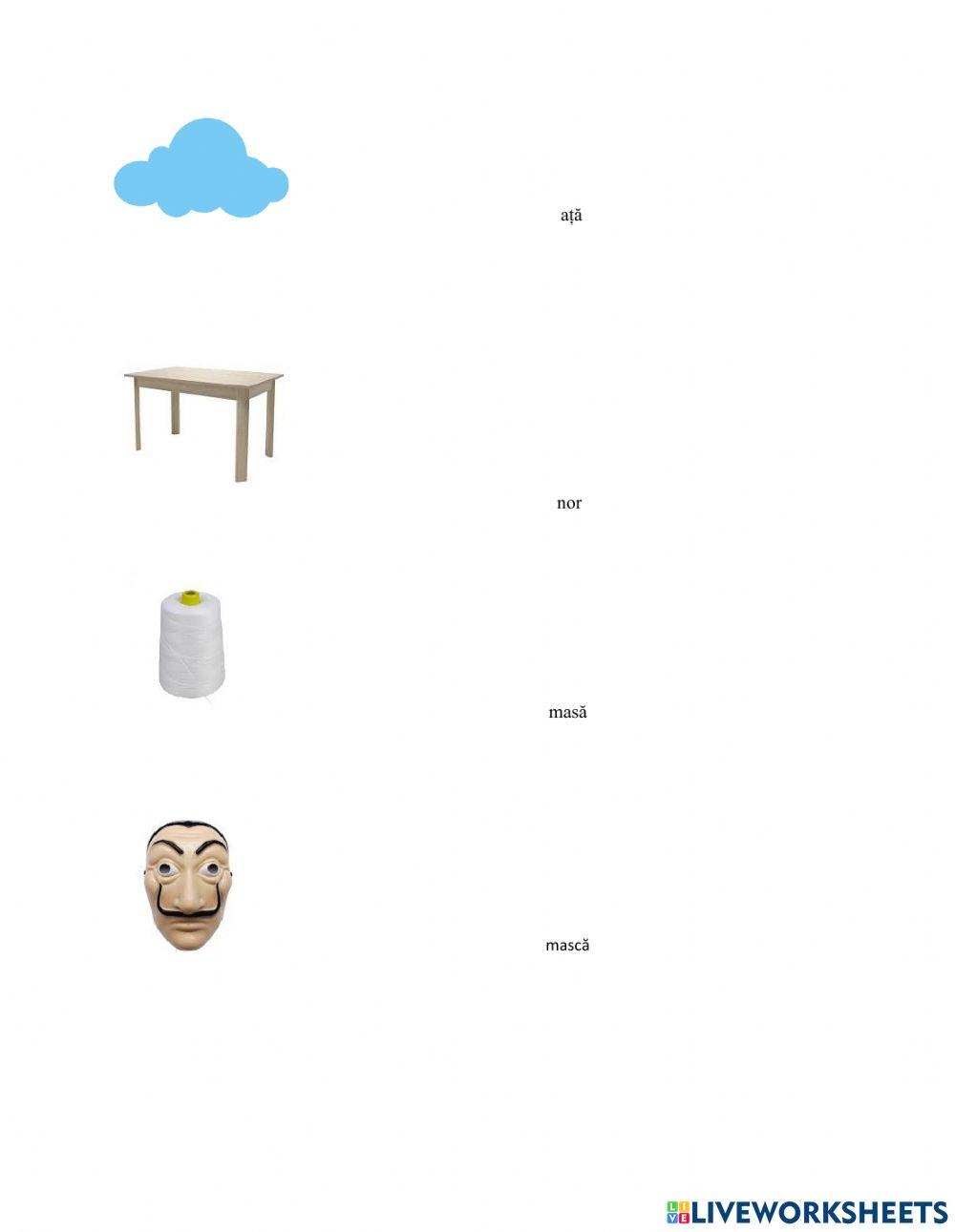 Fisa potrivire imagine-cuvant