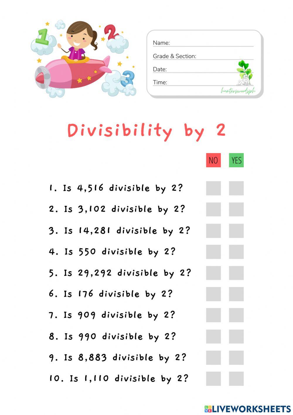 Divisibility by 2 (HuntersWoodsPH Math)